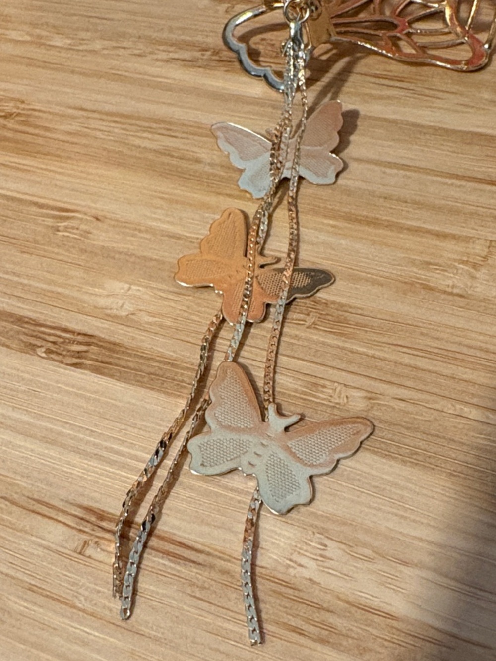 Gold Butterfly Hair Clip with Tassel Chain Butterflies Dangle - Picture 3 of 4